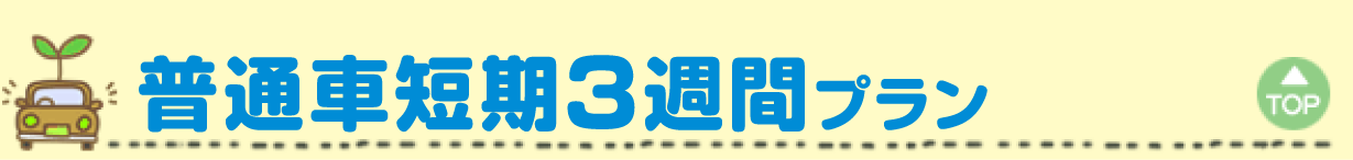 普通車短期スケジュールプラン